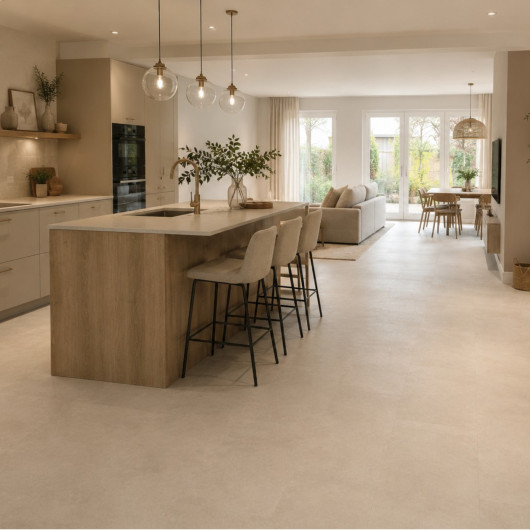 Sol Vinyle/PVC - Dalle clipsable - carrelage beige NOUGAT - TopFloor par US Floors