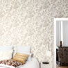 Papier peint intissé floral beige clair et taupe BAHIA MOONBEAM - Bahia par Masureel - HIA002