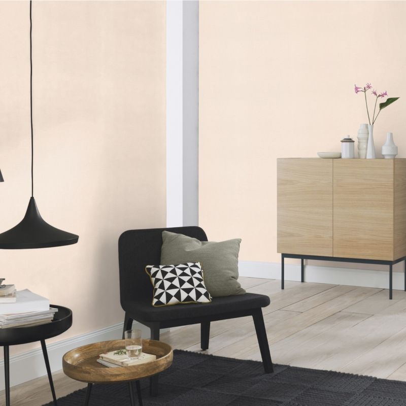 Papier peint vinyle sur intissé uni beige roséTROPICAL HOUSE - Country Charme par Rasch - 690781