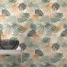 Papier peint vinyle sur intissé feuillage orange et vert JUNGLE BOTANIQUE - Salsa par Rasch - 461060