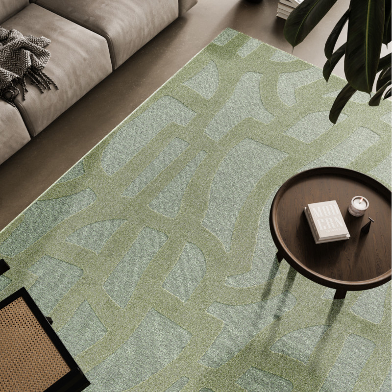 Tapis de salon - 160x230cm - Contemporain vert kaki Tweed par Ragolle