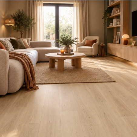 Sol Vinyle/PVC - Lame clipsable - Parquet chêne clair CREAM - TopFloor par US Floors