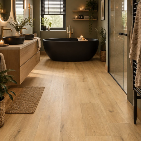 Sol Vinyle/PVC - Lame clipsable - Parquet chêne naturel RHONE - Click Vinyl par SOL COLOR
