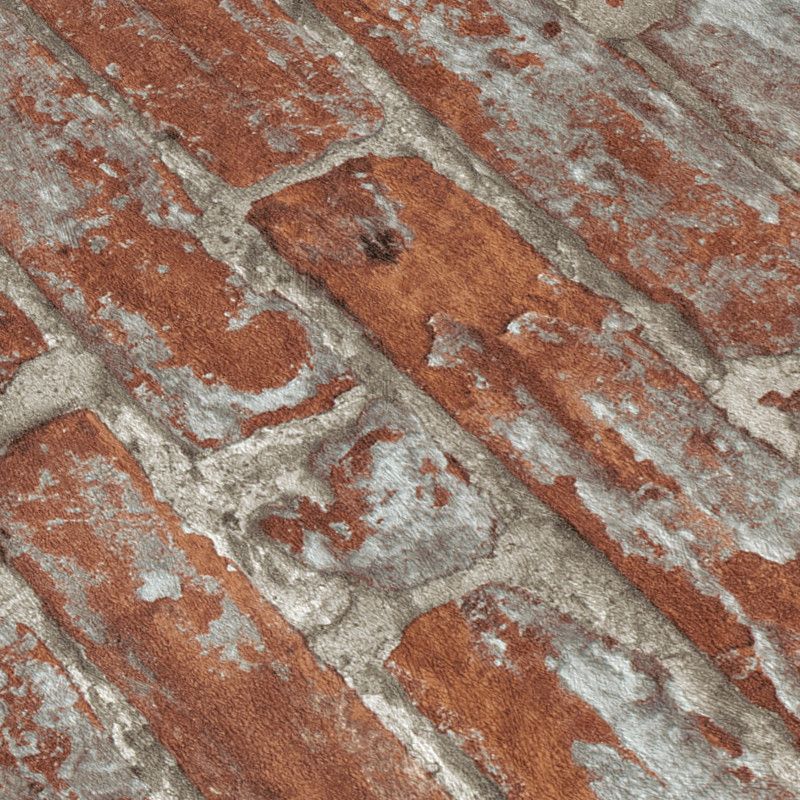 Papier peint vinyle sur intissé trompe l'œil terre cuite et gris FACTORY - Géométrique par Erismann - 6318-06