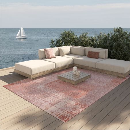 Tapis de salon - 133x195cm - Uni / Faux-uni terracotta et beige Newport par Ragolle