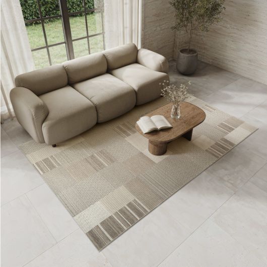 Tapis de salon - 160x230cm - Contemporain marron, crème et taupe Newport par Ragolle