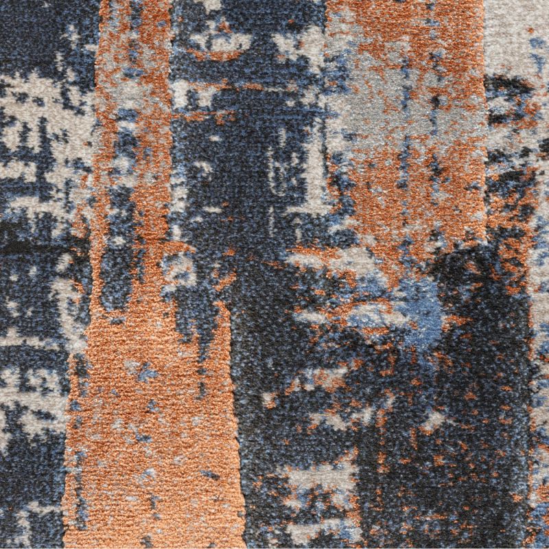 Tapis de salon - 133x195cm - Contemporain bleu, terracotta et beige Platinium par Ragolle