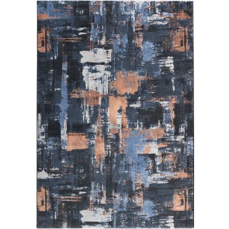 Tapis de salon - 133x195cm - Contemporain bleu, terracotta et beige Platinium par Ragolle