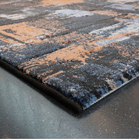 Tapis de salon - 133x195cm - Contemporain bleu, terracotta et beige Platinium par Ragolle