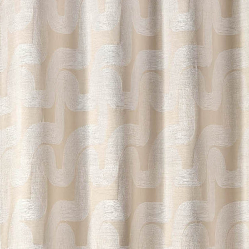 Prêt-à-Poser rideau - 14cmx255cm - géométrique beige  AMAYA par Linder