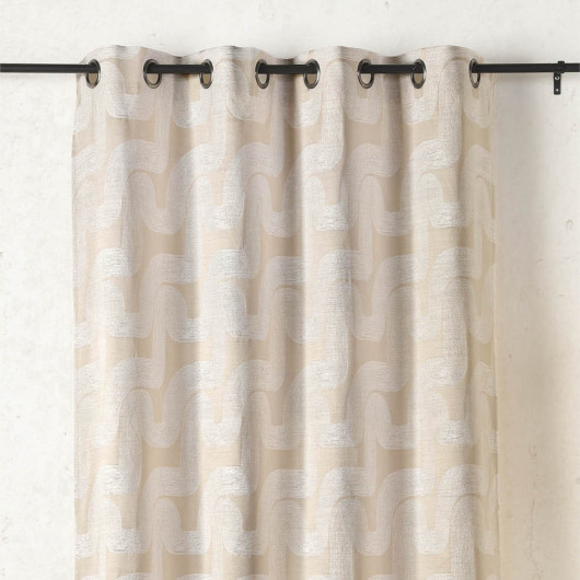 Prêt-à-Poser rideau - 14cmx255cm - géométrique beige  AMAYA par Linder